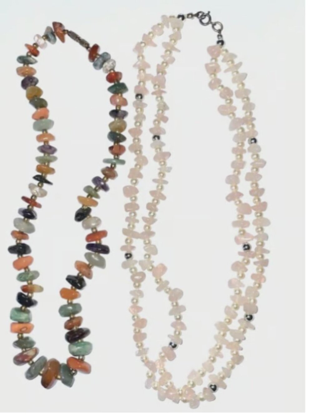 2 beautiful vintage stone necklaces for women